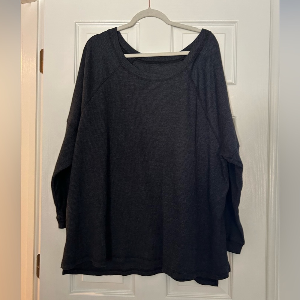 Woman Within 3x  Washed Thermal Raglan Shirt